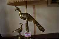 Marbro Brass Peacock Table Lamp