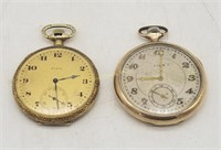 Pair Of Elgin Pocket Watches Open Face