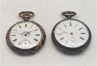Pair Of Pocket Watches Ornate Cases Excelsa