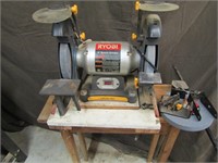 Ryobi 8" Double Bench Grinder on Wood Stand