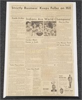 1948 Indians Are World Champions Newspaper Page