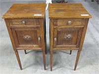 Pair Antique Oak End Tables