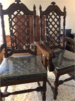 Lot Of 2 Teak Wood Dining Armchairs