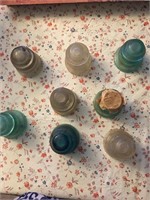 Lot of 8 Vintage Glass Insulators