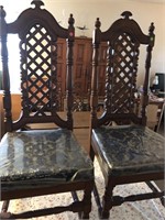 Lot of 2 Teak Wood Dining Chairs