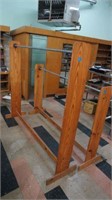 5 large wood frame clothes rack 68" tall