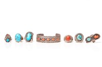 Lot of Navajo style silver jewellery