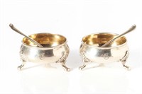 Pair of Tiffany & Co. silver salts and spoons