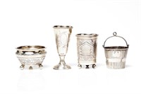 Four pieces of Russian silver
