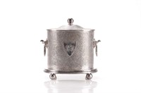 English silver plate biscuit barrel