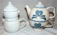 Single Serve Tea Pot & Snowman Cream And Sugar