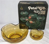 Petal Serving Bowls & Amber Coloured Dishes