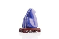 Carved and polished lapis lazuli mineral sample