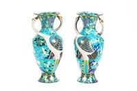 Large pair of Chinese cloisonne floor vases