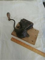 Vintage Parker grinder on wood plank