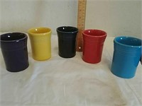 5 colorful Fiesta cups