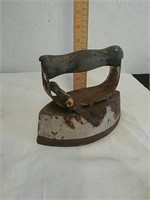 Vintage iron with wood handle