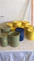 Group of vintage Tupperware storage containers
