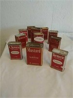 Group of vintage spice tins