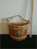 Decorative wood flower basket