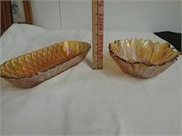 Pair of Carnival glass dishes