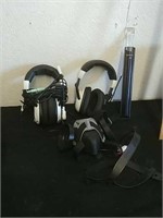 Two pairs of gaming headphones paint mask and