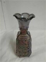 Carnival glass vase has marking see pic