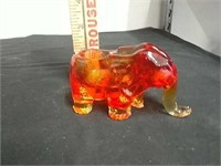 Colorful glass elephant possibly Fenton please
