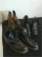 3 pairs of boots sizes 5, 8, & 8.5
