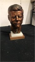11” Brass head statue of President Kennedy on