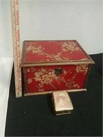 Decorative storage box with glass music box