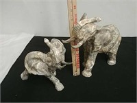 Pair of decorative ceramic elephants