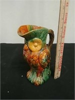 Decorative ceramic owl colorful pitcher