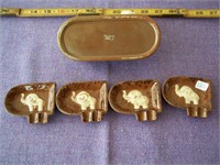 Antique Made in Japan Elephant Stacking Ash Trays