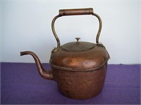 Antique European Copper Tea Kettle