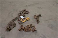 (3) Assorted Chains & Hook