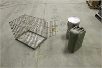 Military Gas Can, Stainless Milk Bucket & Animal