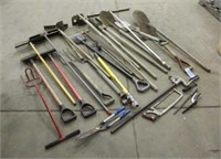 Assorted Yard Tools, Post Hole Digger, Pitch Fork