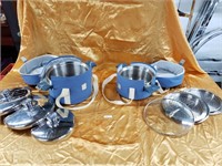 Pair of AirCase Cookware sets with cases