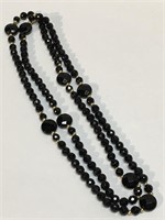 14k Gold And Black Onyx Necklace