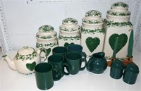 Canister Set & Green Dishes