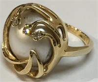 14k Gold And Mabe Pearl Ring