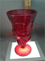 Fostoria red footed goblet glass Argos pattern -