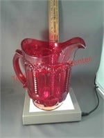 Weisher heavy glass red pitcher moon and stars