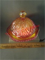 Indiana glass butter dish with lid Carnival /