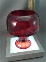 Viking goblet red stemmed 5 3/4"