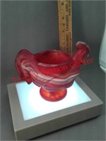 Imperial Glass red slag rooster shaped toothpick