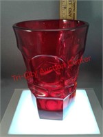 Fostoria red goblet glass Argus pattern - 5 1/4"