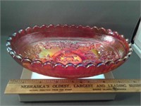 Imperial Glass red iridized / Carnival Bowl - 8"