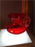 Red / amberina small pitcher - handmade with